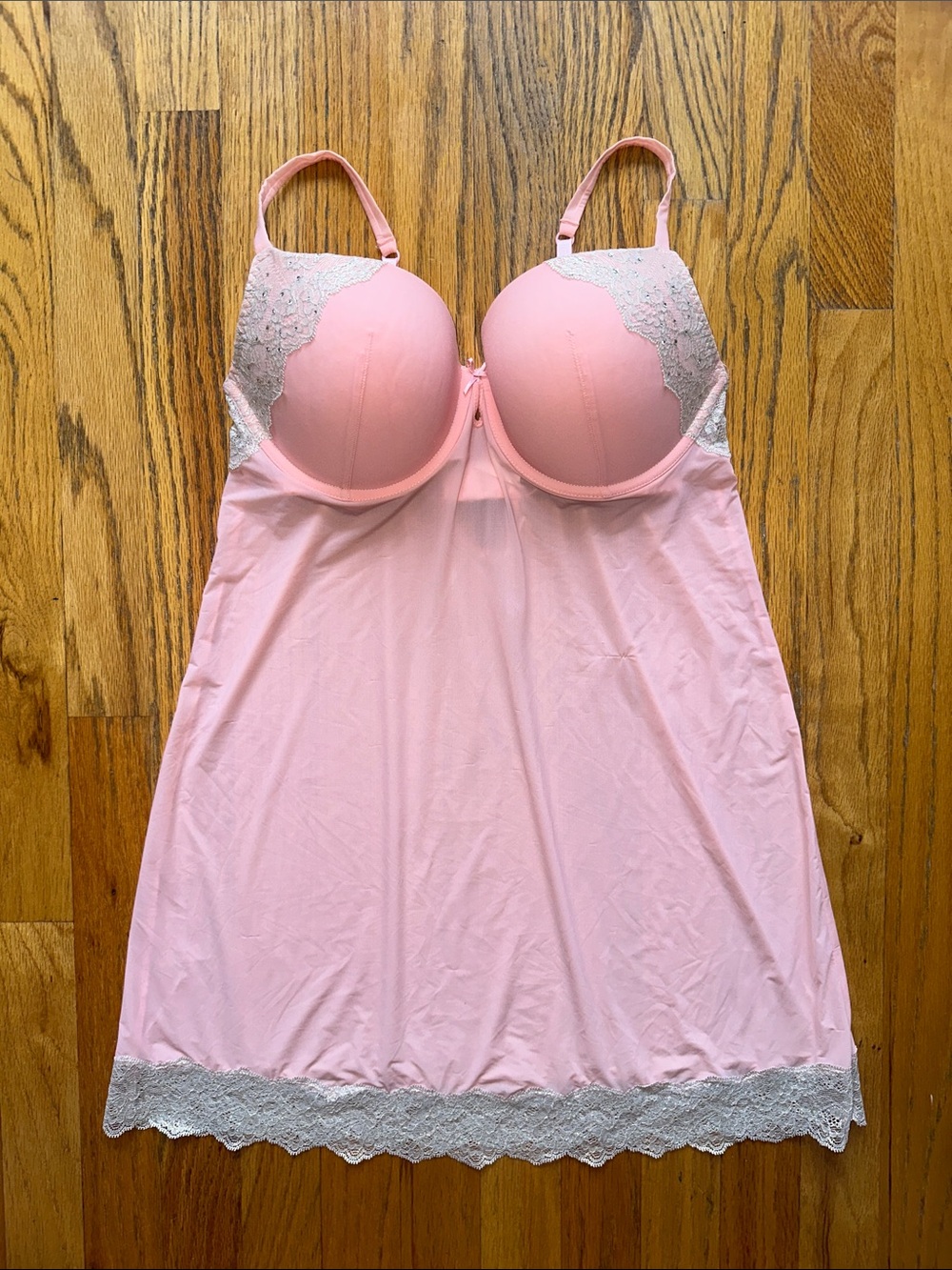 Victoria's Secret Pink Lace-Trim Padded Chemise